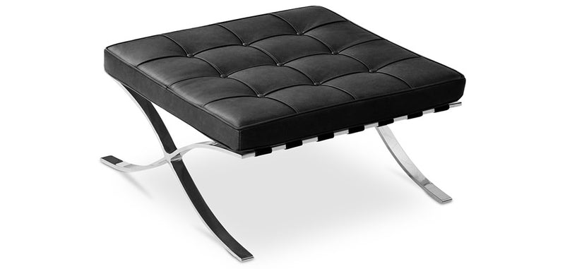 Upholstered faux leather footrest - Town