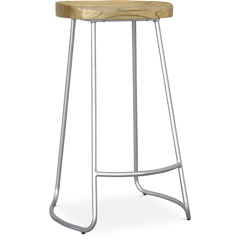 Barstol - Industriell design - Tre og metall - 76cm - Adriel