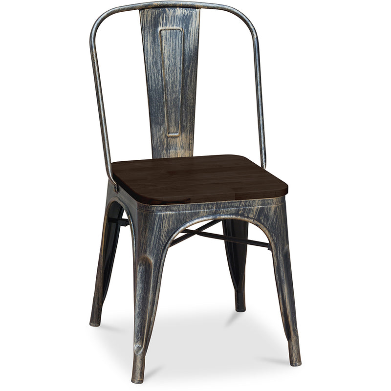 Spisestuestol - Industriell design - Tre og stål - Stylix