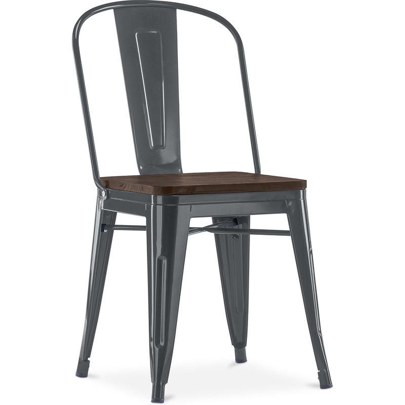 Spisestuestol - Industriell design - Tre og stål - Stylix