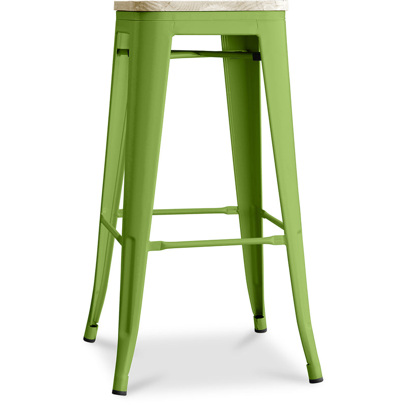 Bar Stool - Industrial Design - Steel & Wood - 76cm - Stylix