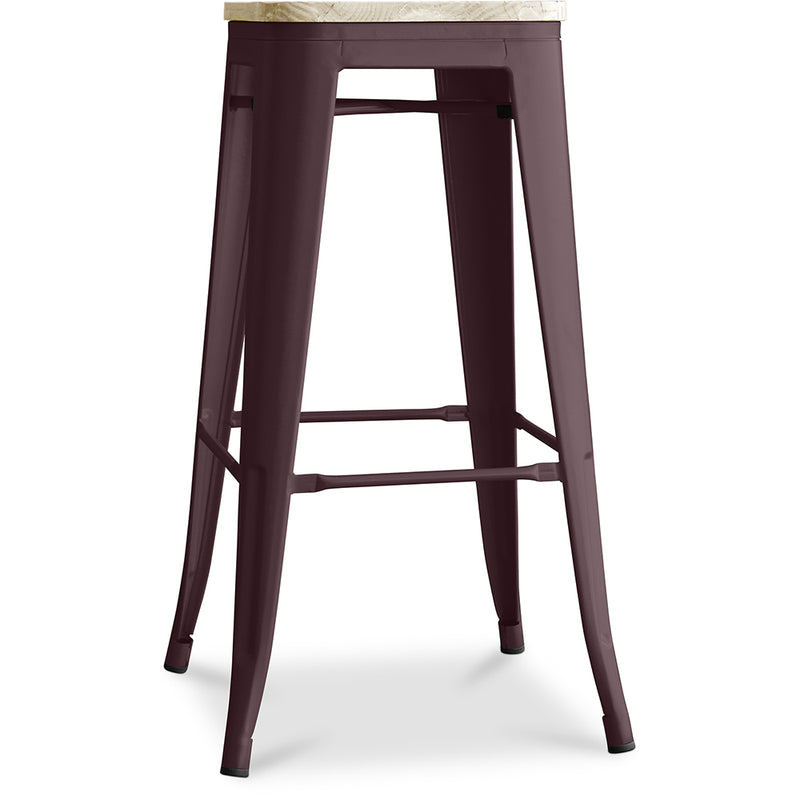 Bar Stool - Industrial Design - Steel & Wood - 76cm - Stylix