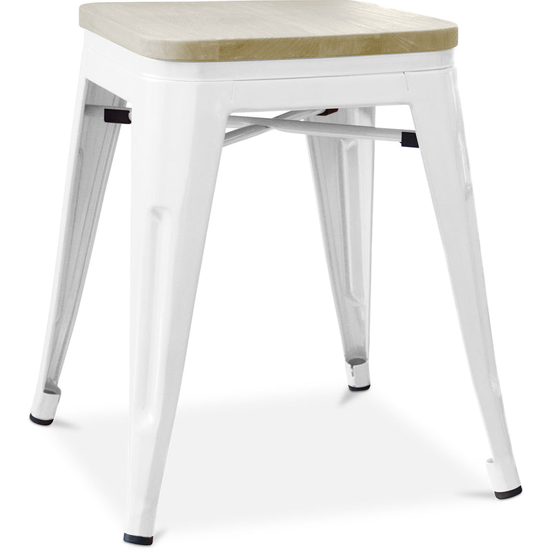 Banco Design Industrial - Madeira & Metal - 45cm - Stylix