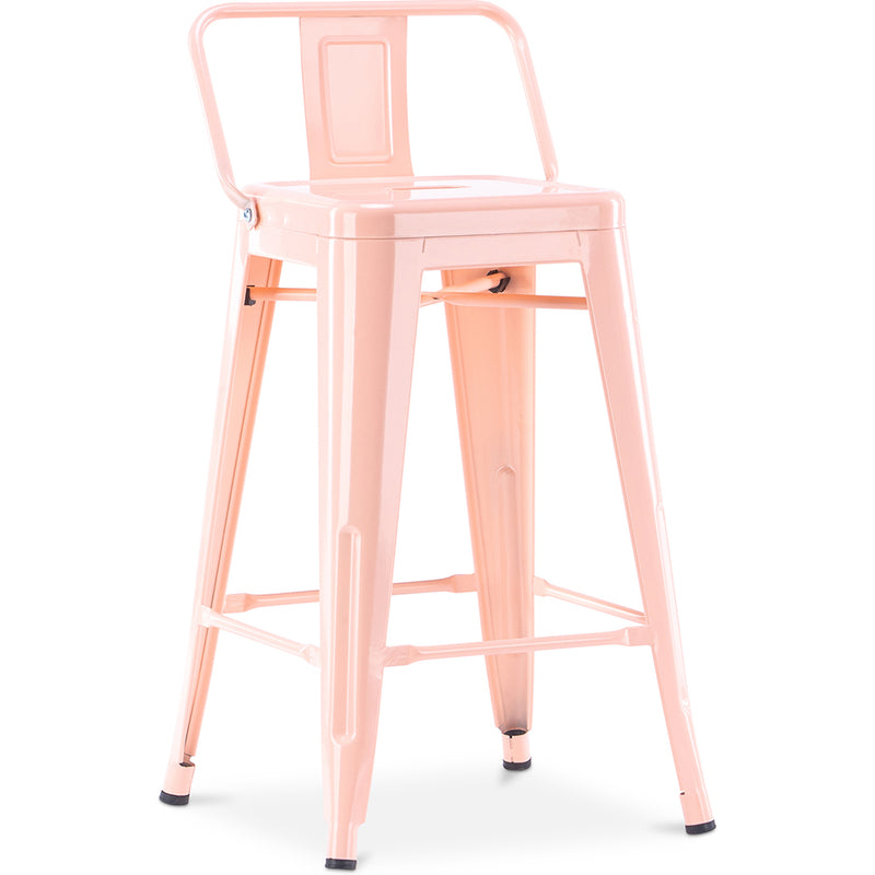 Bar stool with industrial design backrest - 60cm - Stylix