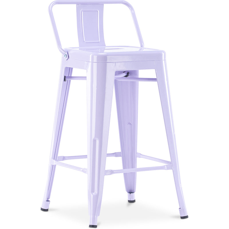 Bar stool with industrial design backrest - 60cm - Stylix