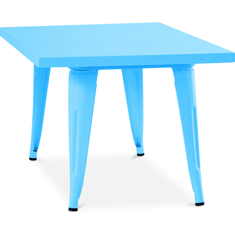 Table carrée pour enfants - Industrielle - Métal - 60cm - Stylix