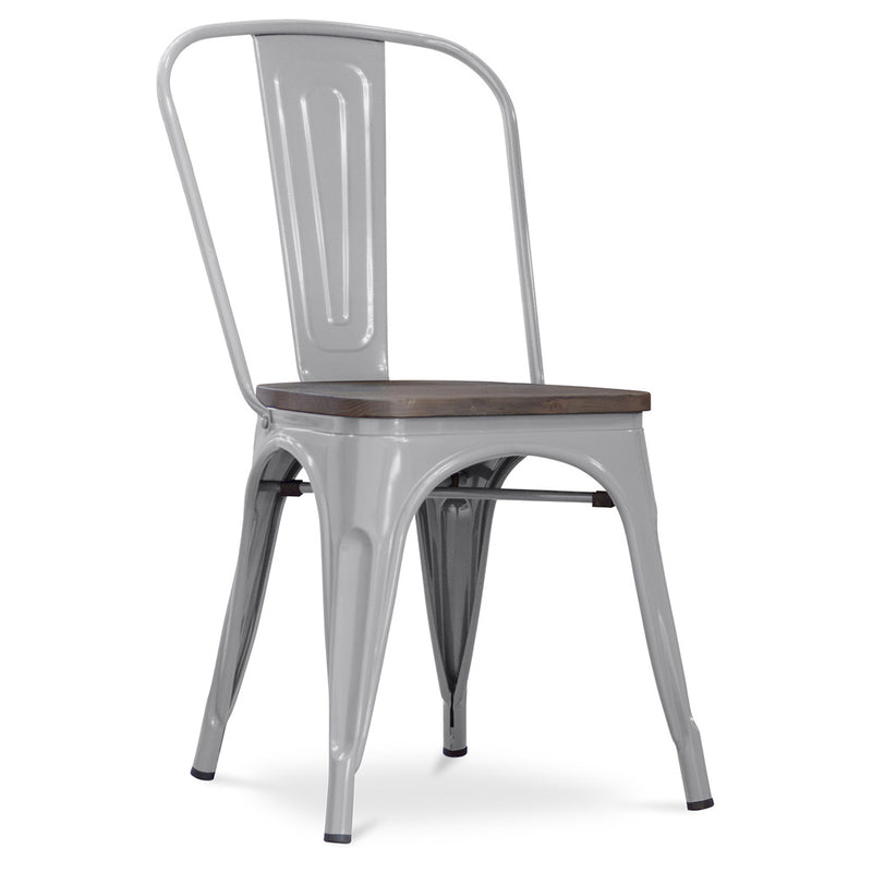 Silla de comedor - Diseño industrial - Madera y acero - Nueva edición - Stylix