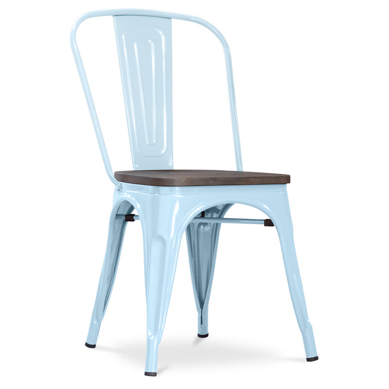 Silla de comedor - Diseño industrial - Madera y acero - Nueva edición - Stylix