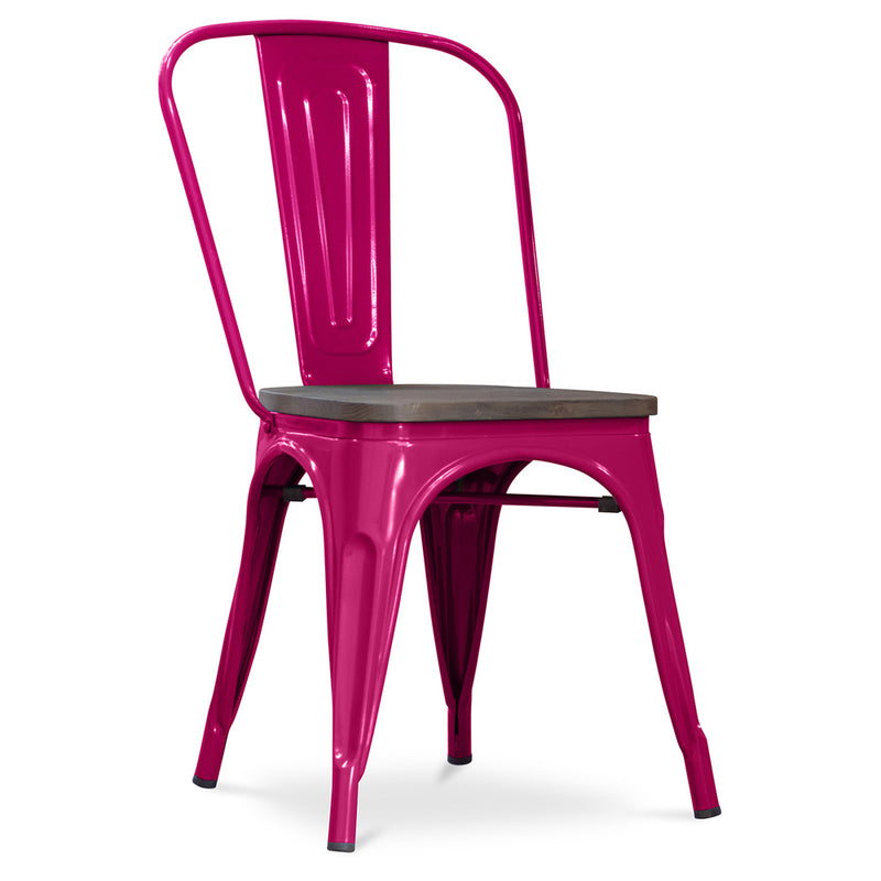 Silla de comedor - Diseño industrial - Madera y acero - Nueva edición - Stylix