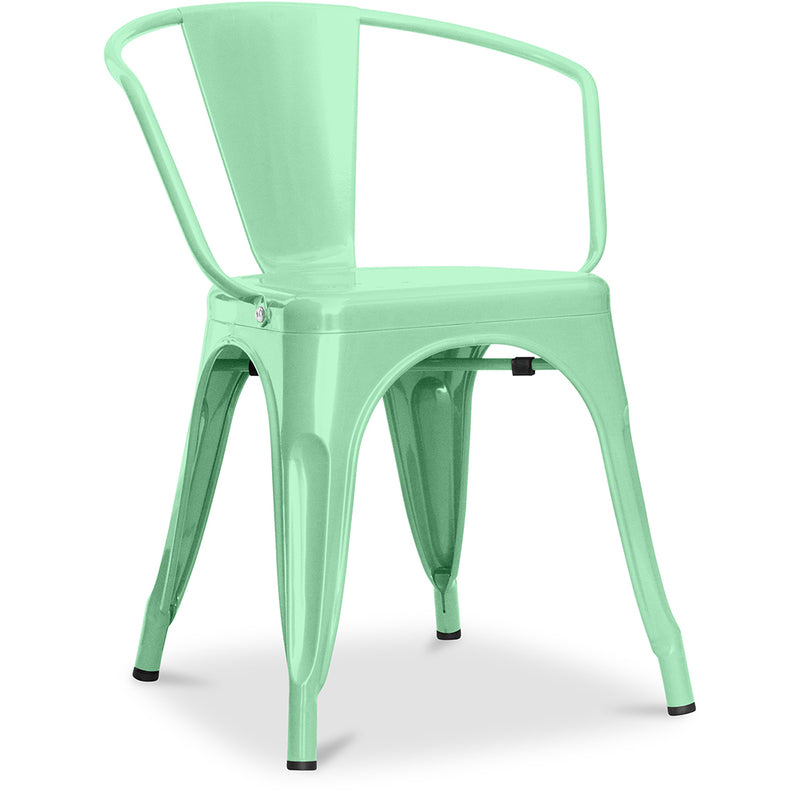 Sedia da pranzo con braccioli - Acciaio - Nuova edizione - Stylix