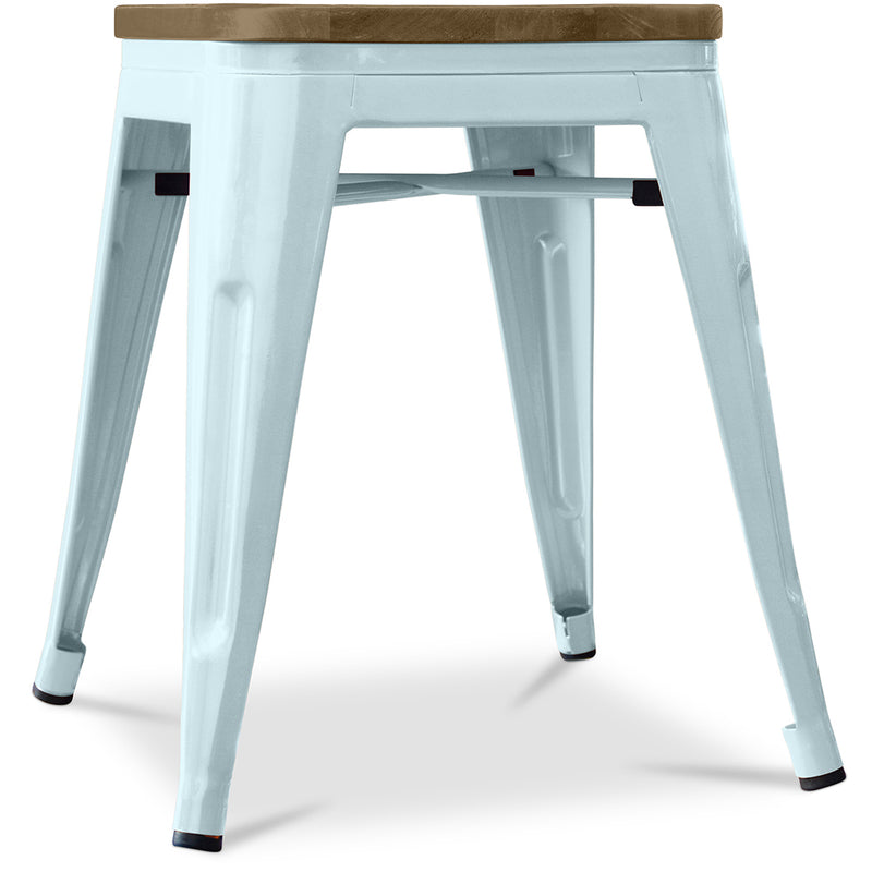 Industrial Design Stool - Wood and Steel - 45cm - Stylix