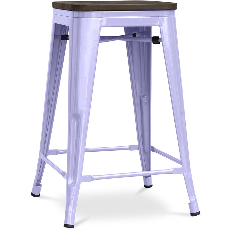 Bar Stool - Industrial Design - Wood and Steel - 60cm - Stylix