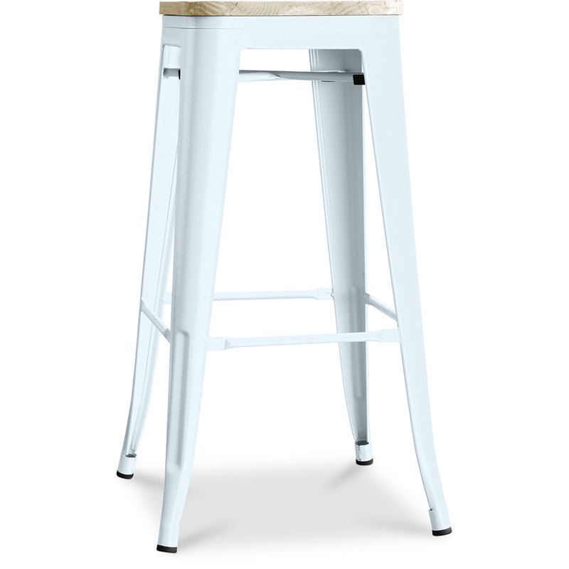 Bar Stool - Industrial Design - Steel & Wood - 76cm - Stylix