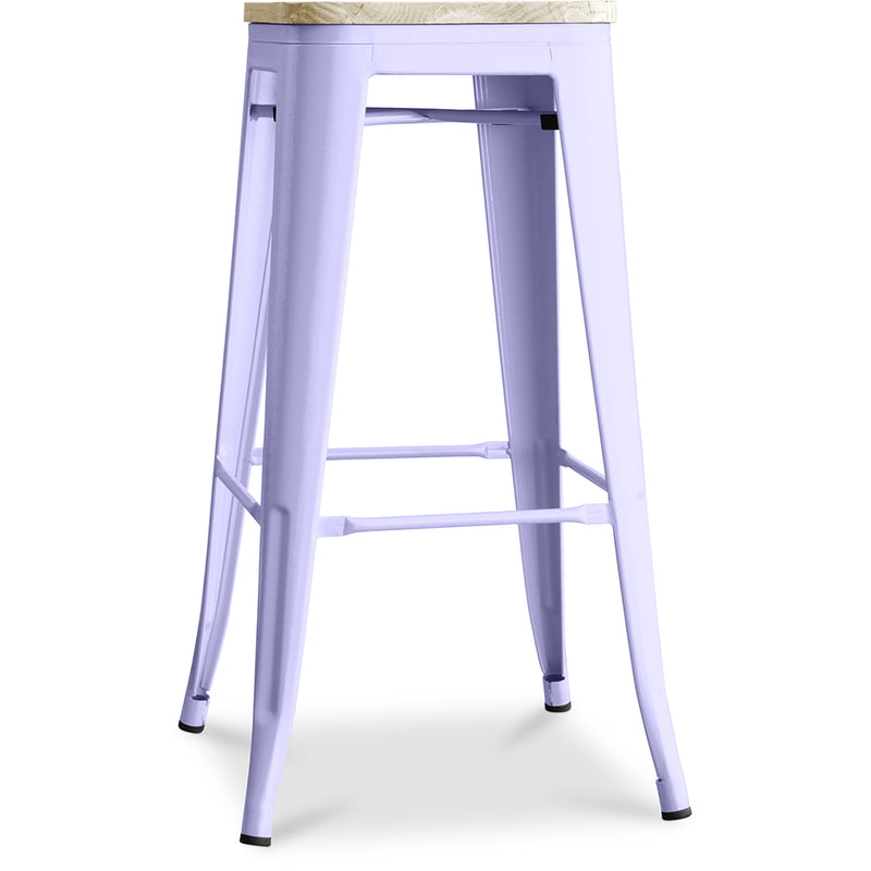 Bar Stool - Industrial Design - Steel & Wood - 76cm - Stylix