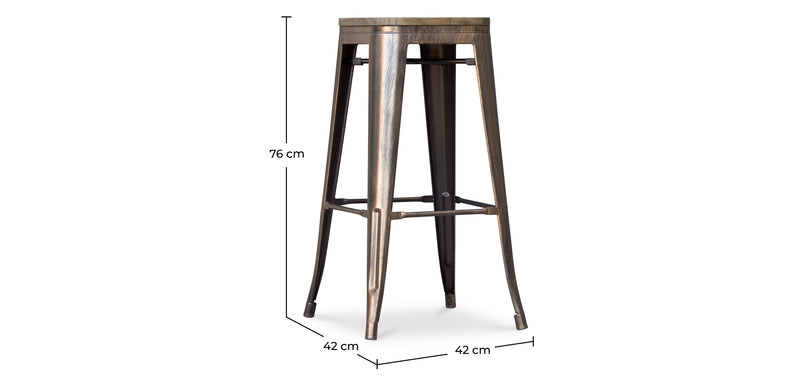 Pack of 4 bar stools - Industrial design - 76cm - Stylix