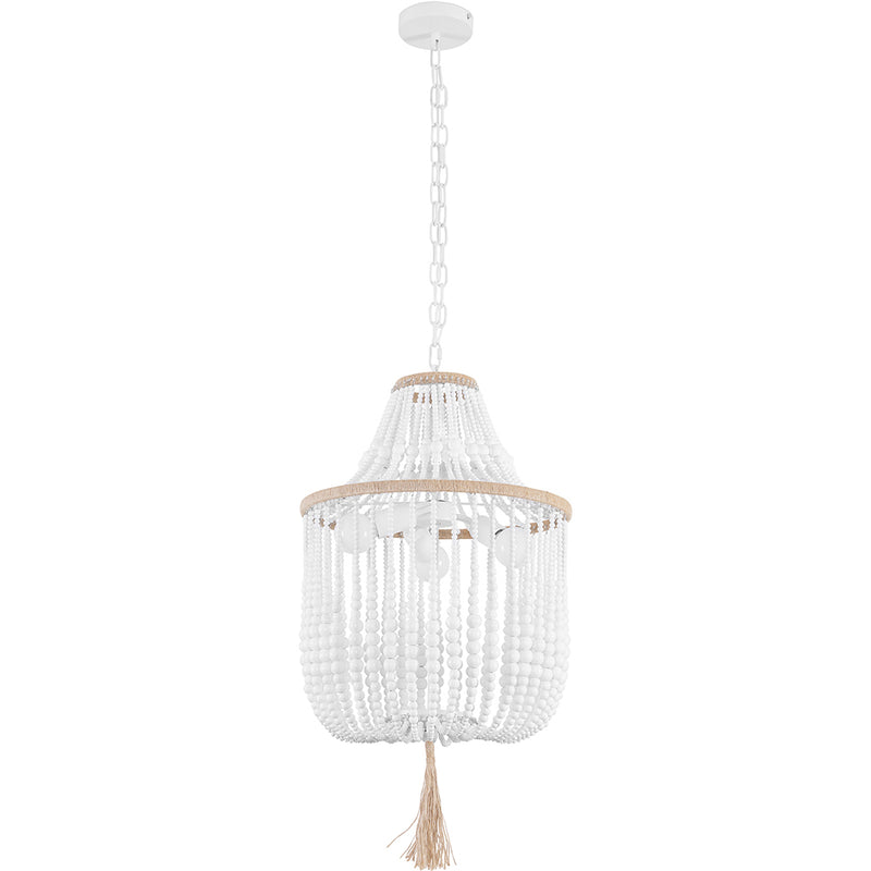 Lampa sufitowa z drewnianymi kulami - Lampa wisząca w stylu boho Bali - Lawan