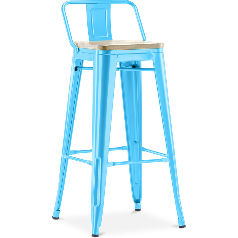Barhocker mit Rückenlehne - Industriedesign - 76 cm - Stylix