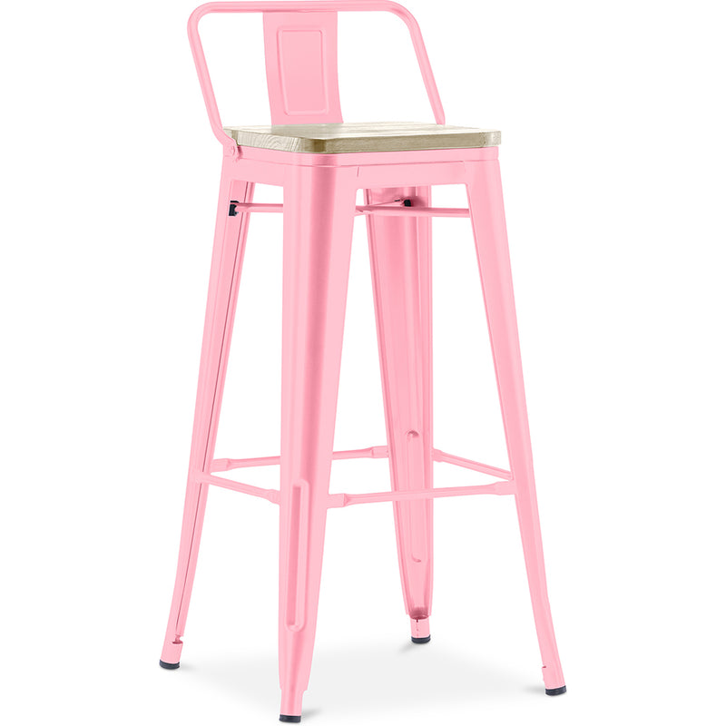 Barhocker mit Rückenlehne - Industriedesign - 76 cm - Stylix