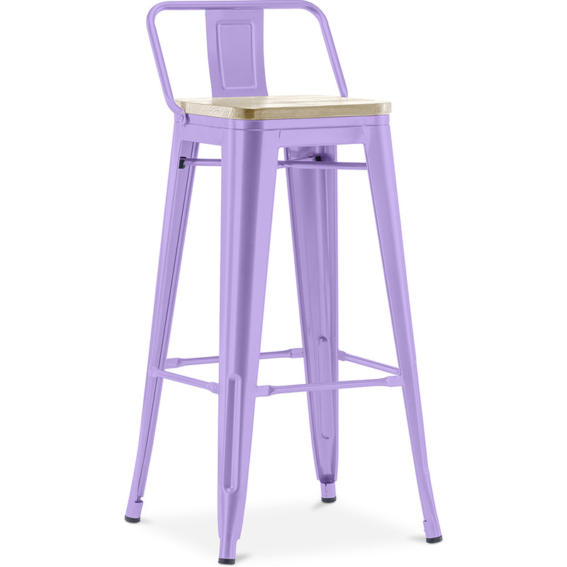 Barhocker mit Rückenlehne - Industriedesign - 76 cm - Stylix