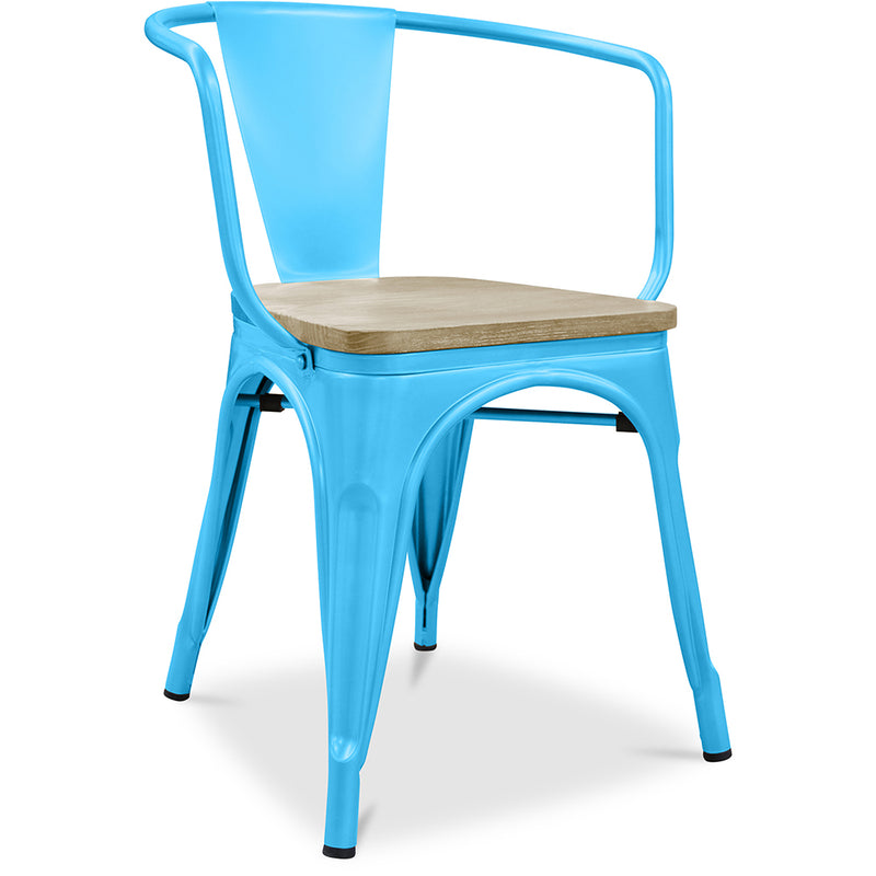 Spisestuestol med armlener - Tre og stål - Stylix