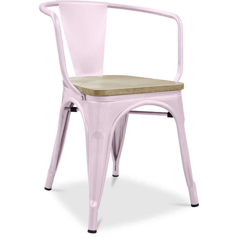 Spisestuestol med armlener - Tre og stål - Stylix