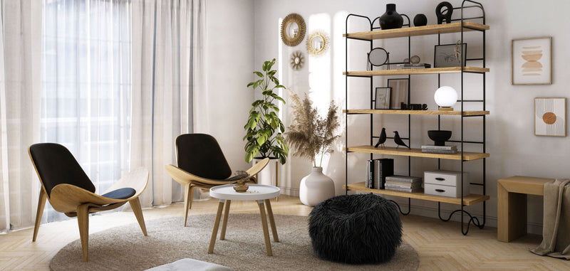 Poltrona design - Poltrona escandinava - Revestida em couro - Lucy