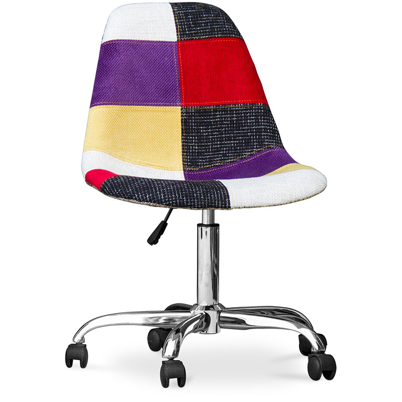 Chaise de Bureau à roulettes - Chaise de Bureau - Tapissée en Patchwork - Tessa