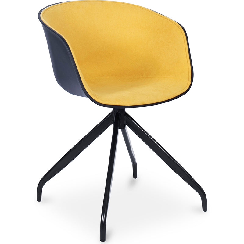 Chaise de bureau avec accoudoirs - Chaise de bureau design noire - Jodie