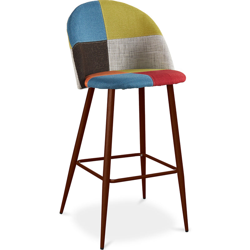 Tabouret Rembourré en Patchwork - Style Scandinave - Simona