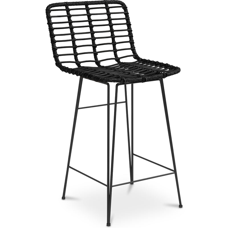 Tabouret de bar en osier - Boho Bali Design -65cm - Catori