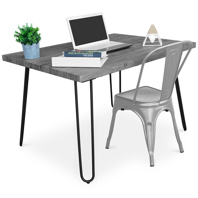 Kontorsett - Industrielt design 120cm - Hairpin + Spisestuestol - Stylix