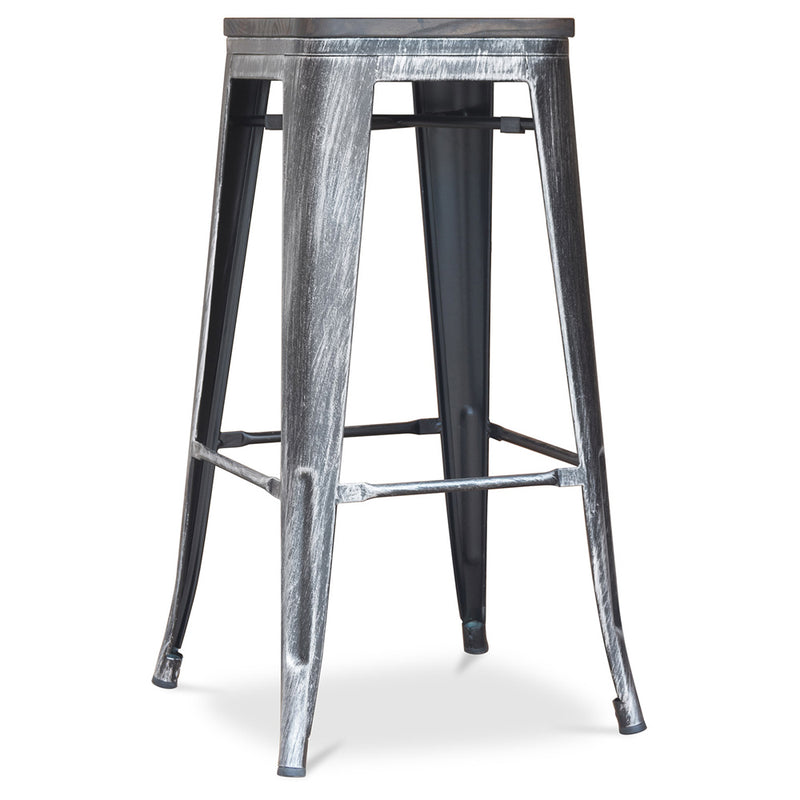 Bar stool - Industrial design - Wood and steel - 76 cm - New Edition - Stylix
