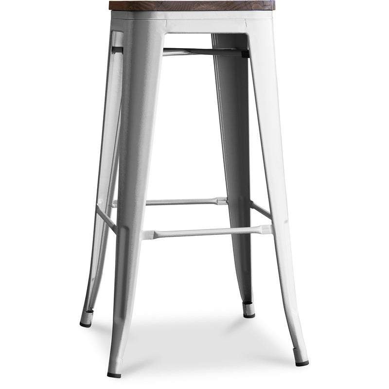 Bar stool - Industrial design - Wood and steel - 76 cm - New Edition - Stylix