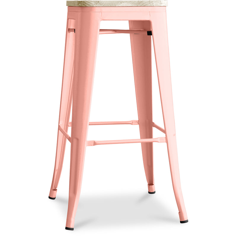Tabouret de bar - Design industriel - Bois et acier - 76cm - Nouvelle édition - Stylix