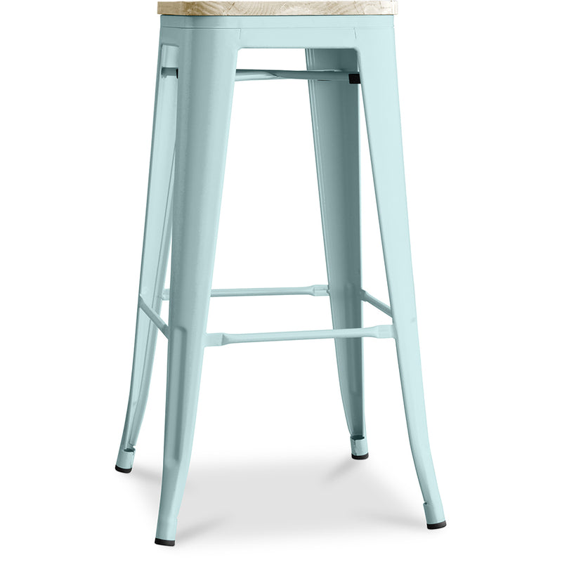 Tabouret de bar - Design industriel - Bois et acier - 76cm - Nouvelle édition - Stylix