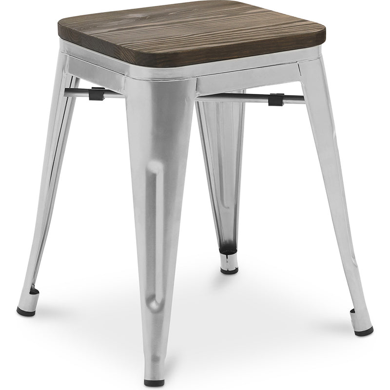 Taburete de Bar Diseño Industrial - Madera y Metal - 45 cm - Nueva Edición - Stylix