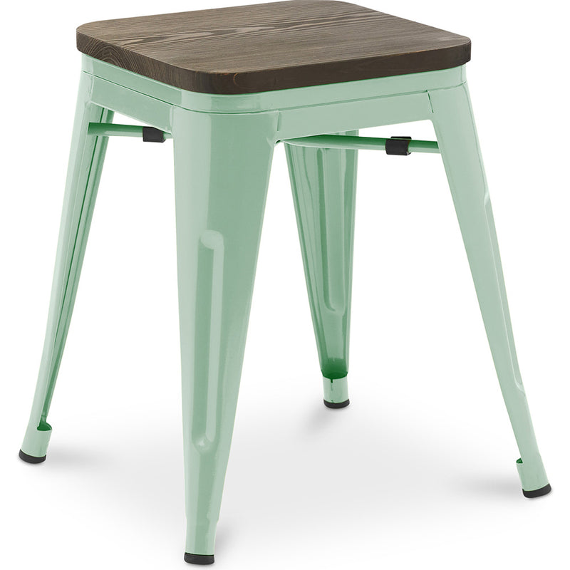 Taburete de Bar Diseño Industrial - Madera y Metal - 45 cm - Nueva Edición - Stylix