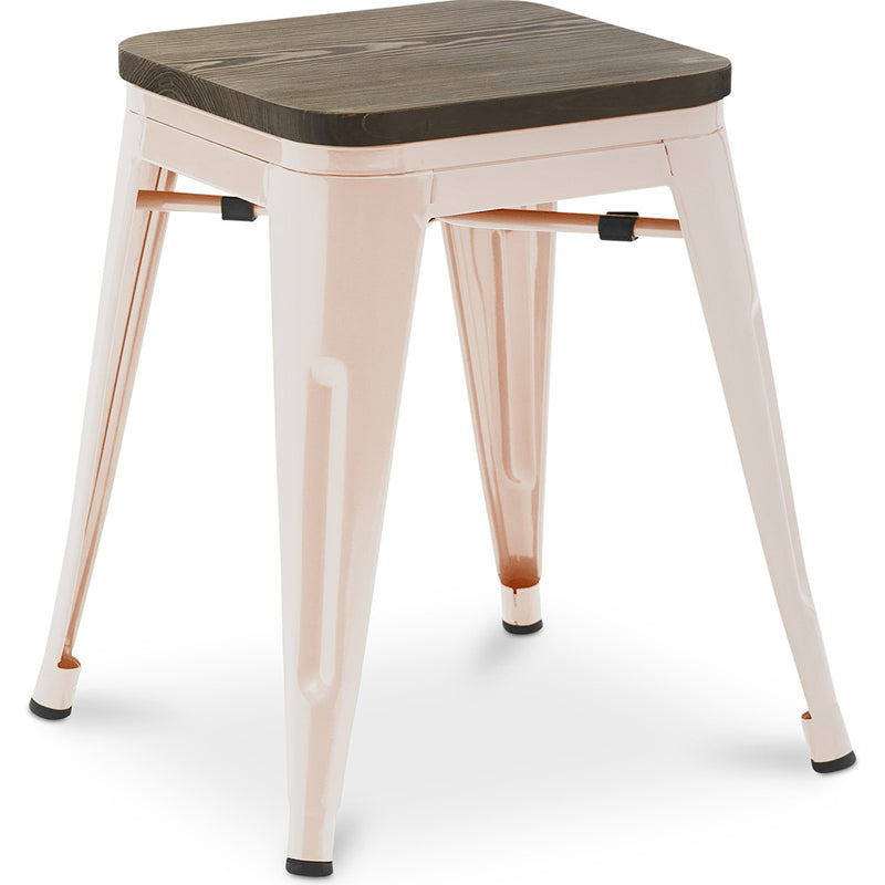 Taburete de Bar Diseño Industrial - Madera y Metal - 45 cm - Nueva Edición - Stylix