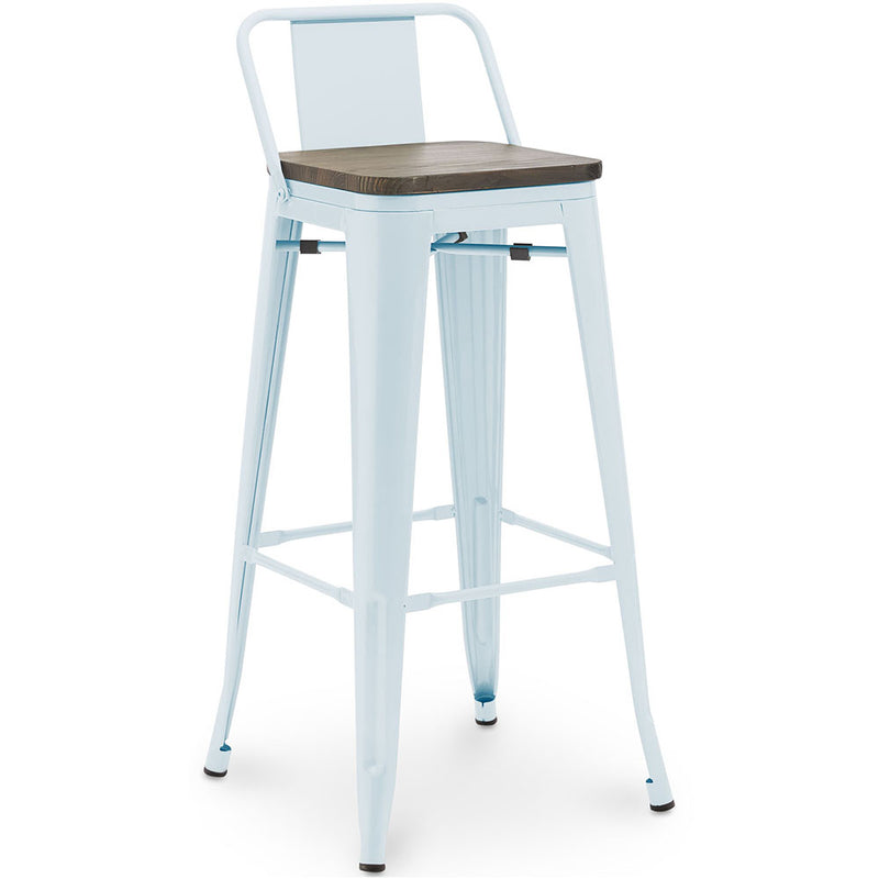 Taburete de Bar - Diseño Industrial - Madera y Acero - 76cm - Stylix