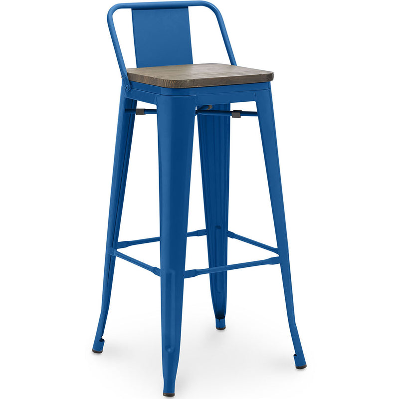 Taburete de Bar - Diseño Industrial - Madera y Acero - 76cm - Stylix