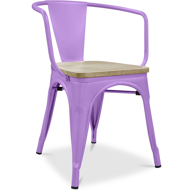 Spisestuestol med armlener - Tre og stål - Stylix