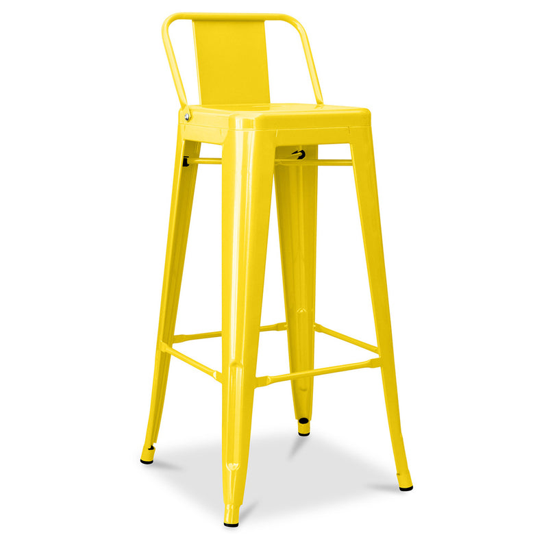 Bar stool with backrest - Industrial design - 76cm - New edition - Stylix