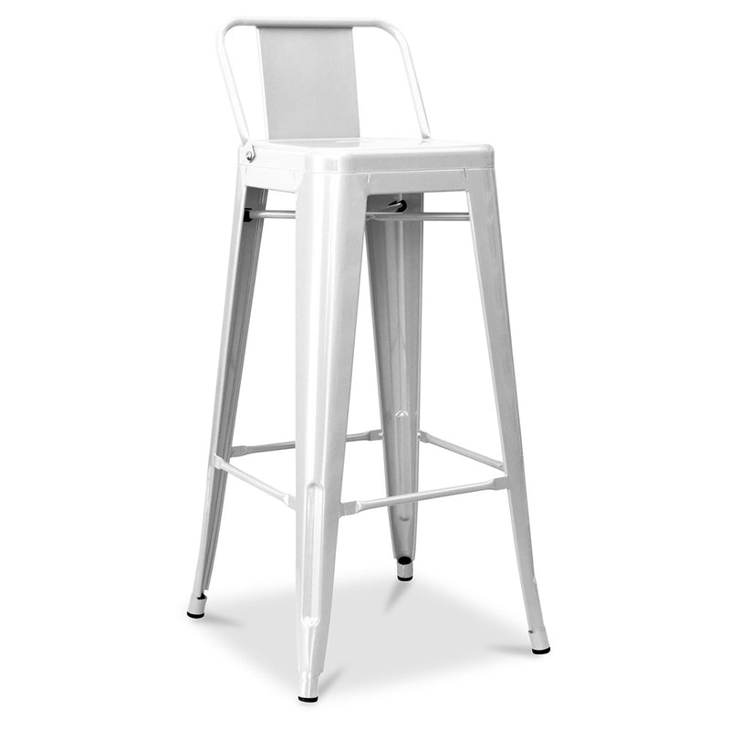 Bar stool with backrest - Industrial design - 76cm - New edition - Stylix