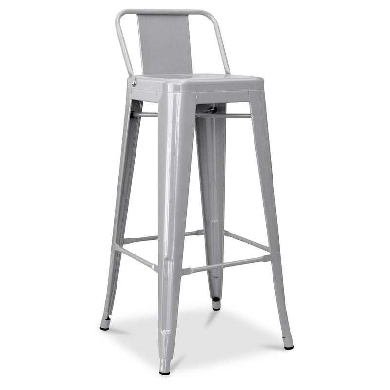 Bar stool with backrest - Industrial design - 76cm - New edition - Stylix