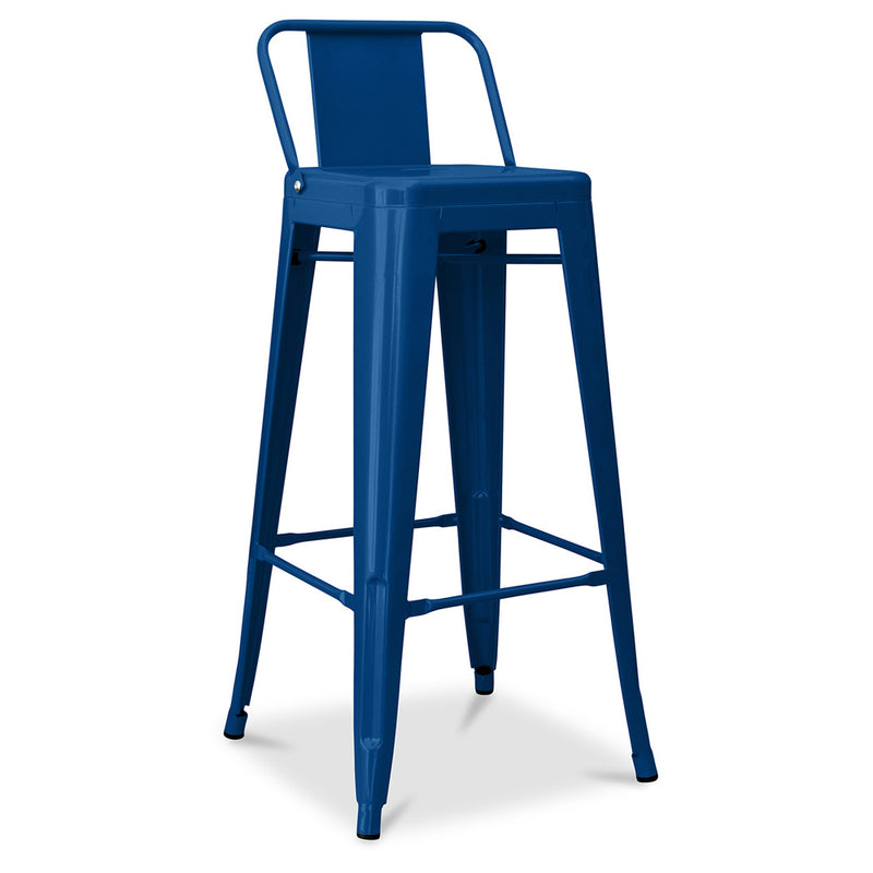 Bar stool with backrest - Industrial design - 76cm - New edition - Stylix