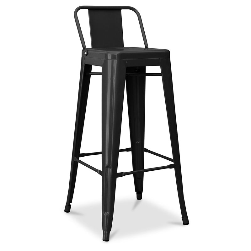 Bar stool with backrest - Industrial design - 76cm - New edition - Stylix