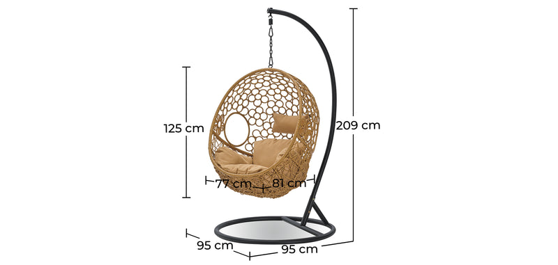 Boho Bali Design Hanging Garden Chair - Swing - Alona