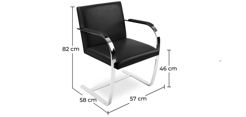 Chaise de bureau avec accoudoirs - Chaise de bureau tapissée en simili cuir - Brama