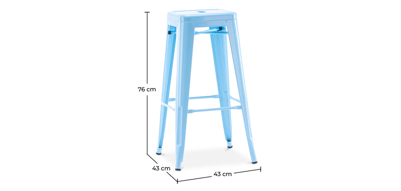 Barkruk - Industrieel design - Staal - 76cm - Stylix