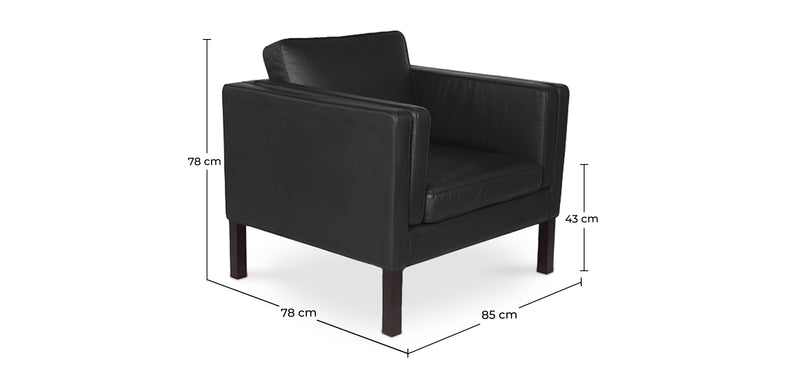 Fauteuil avec accoudoir - Revêtu de cuir - Betzalel